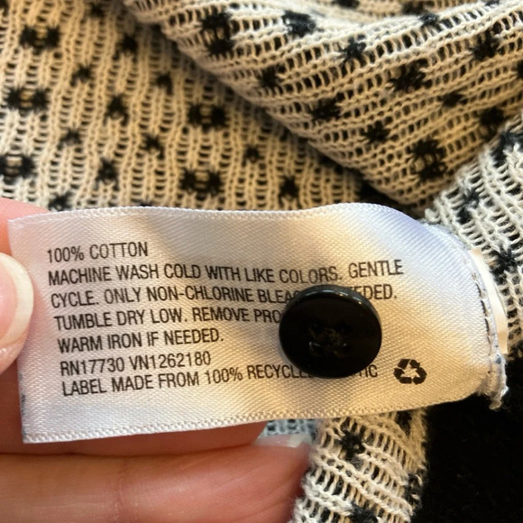 Merona size large black and white cardigan with pink and blue accents. - Picture 4 of 4